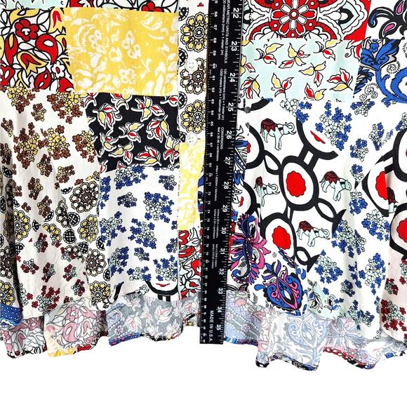 For The Republic Top Womens 2X Boho Patchwork Floral Festival Hippie Maximalist - Picture 4 of 6